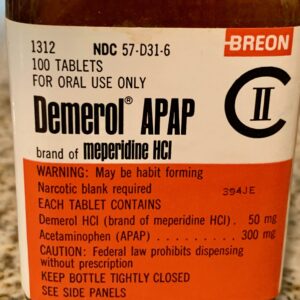 Demerol (Meperidine) prescription medication packaging